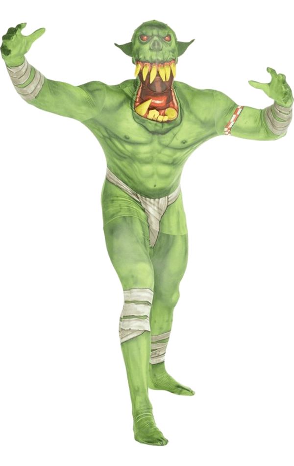 Mens Green Jaw Dropper Orc Morphsuit Costume