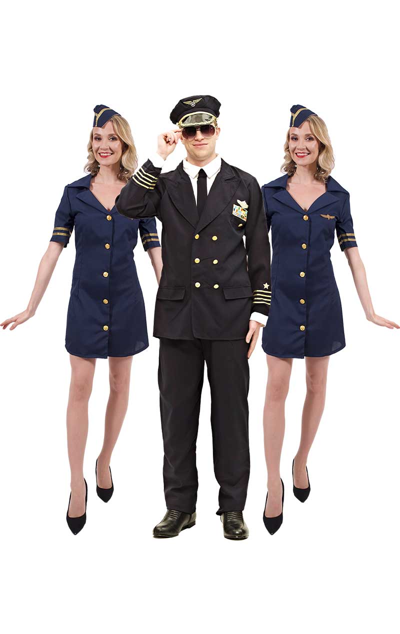 Pilot & Air Hostess Group Costume - Joke.co.uk