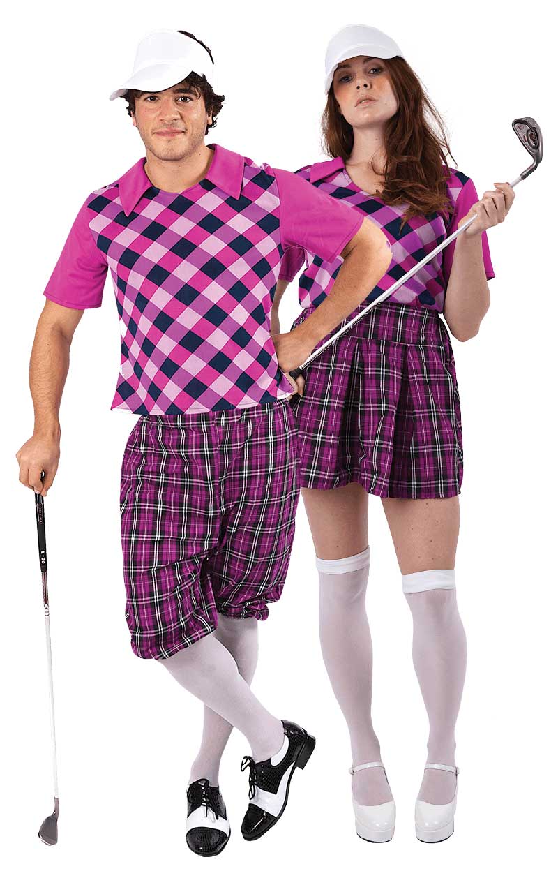 Purple Pub Golf Couples Costume - Joke.co.uk