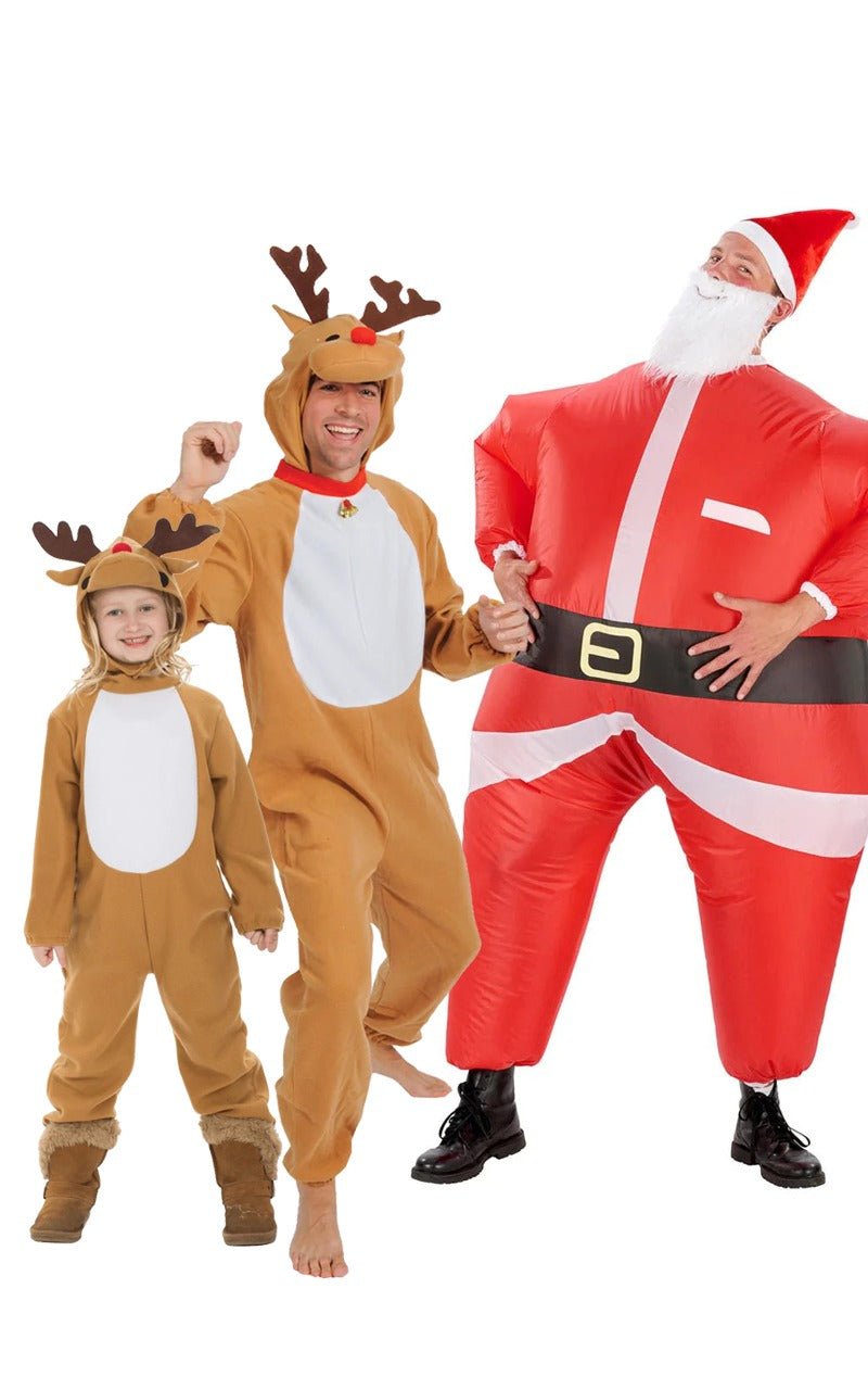 Santa & His Reindeers Group Costume - Joke.co.uk