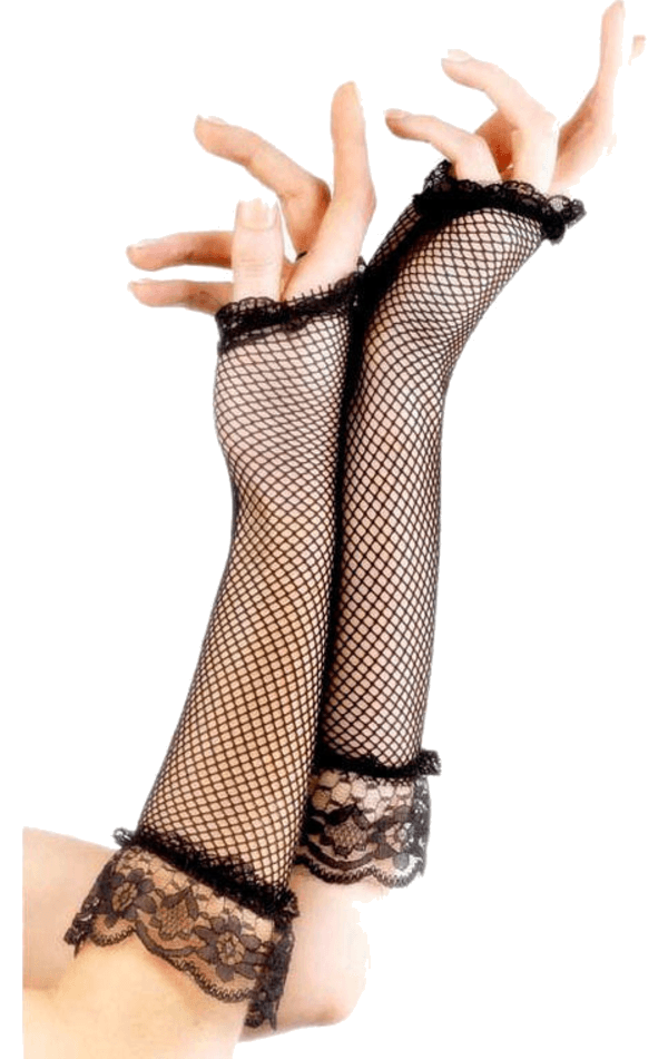 Lace Fishnet Fingerless Gloves