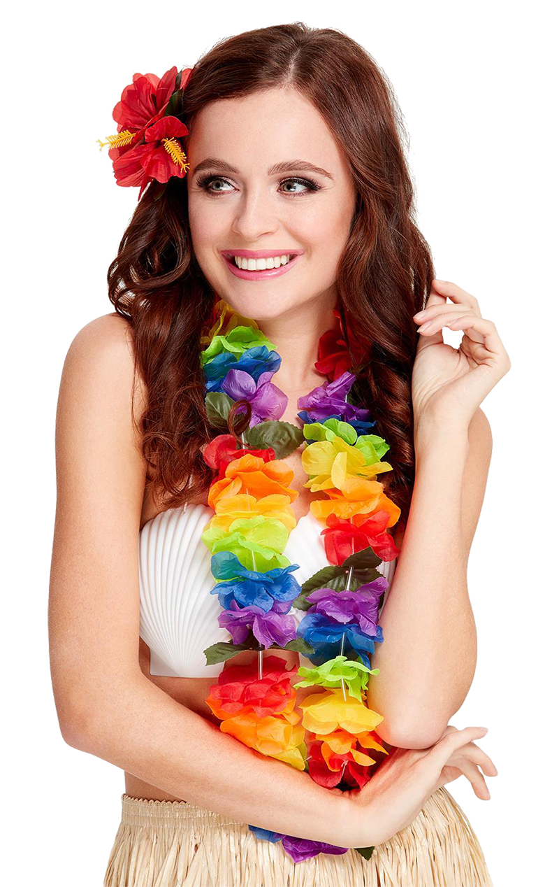 Large Rainbow Hawaiian Lei