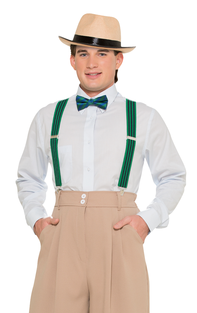 Striped Green Trouser Braces