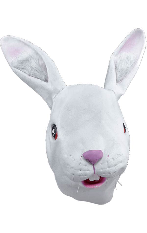 Adult White Rabbit Facepiece Accessory