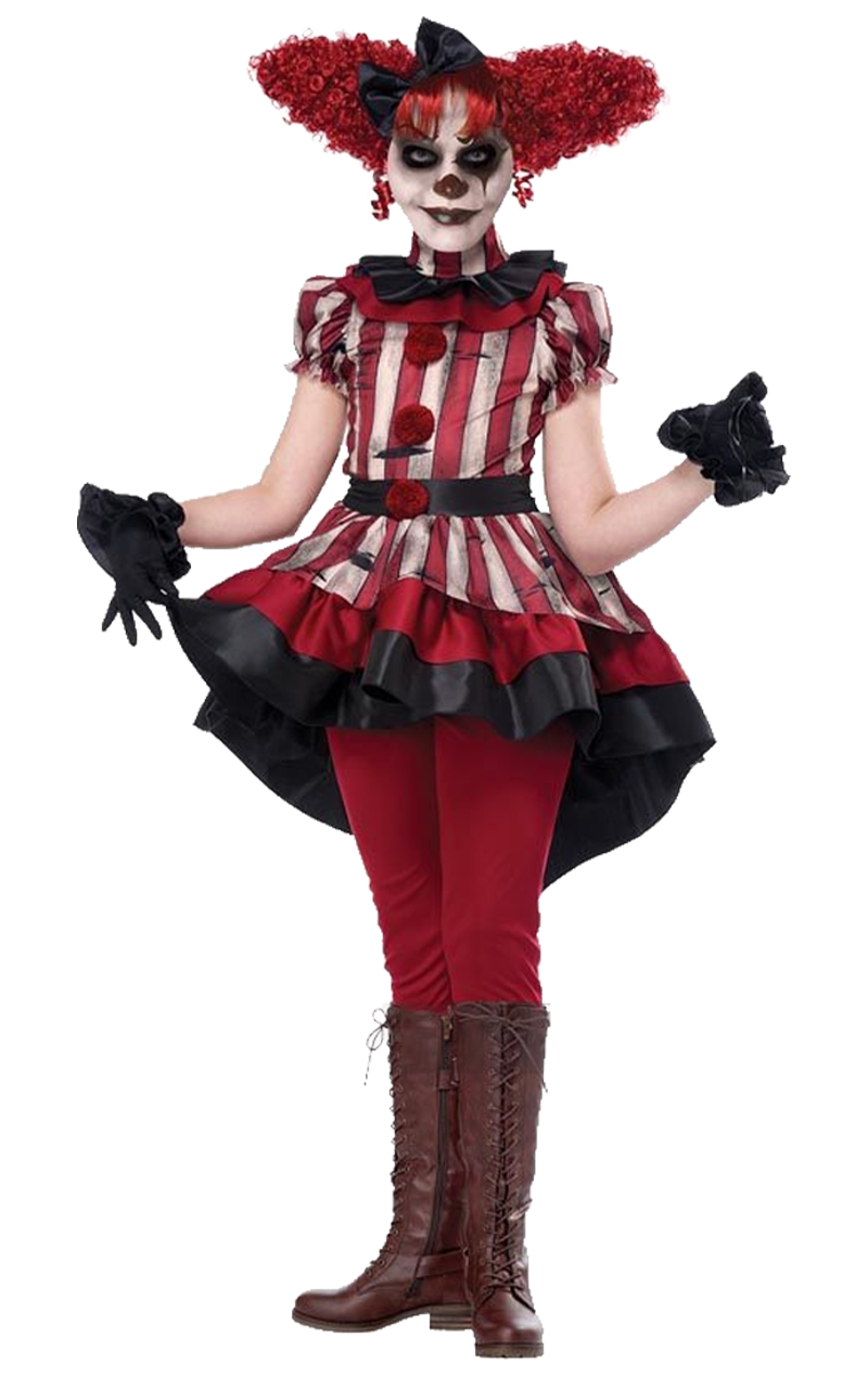 Girls Wicked Clown Halloween Costume