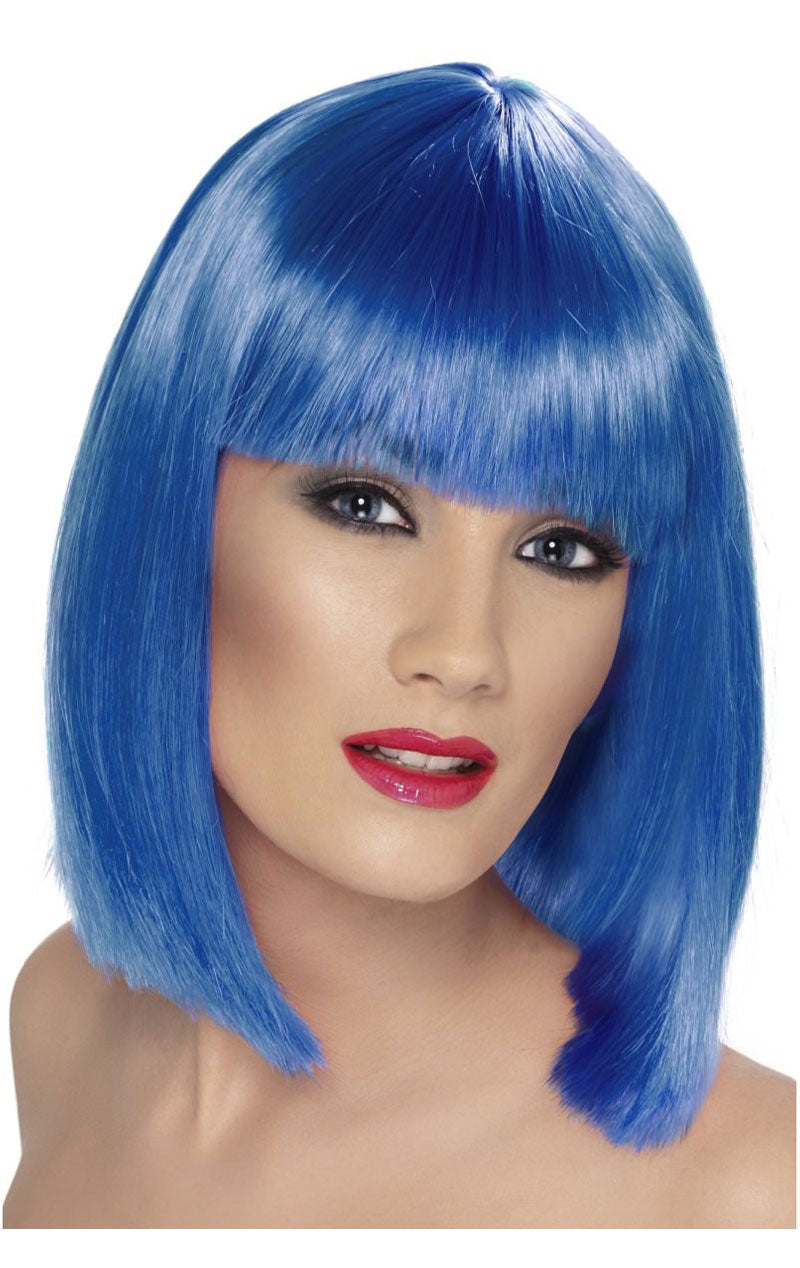 Neon Blue Glam Bob Wig