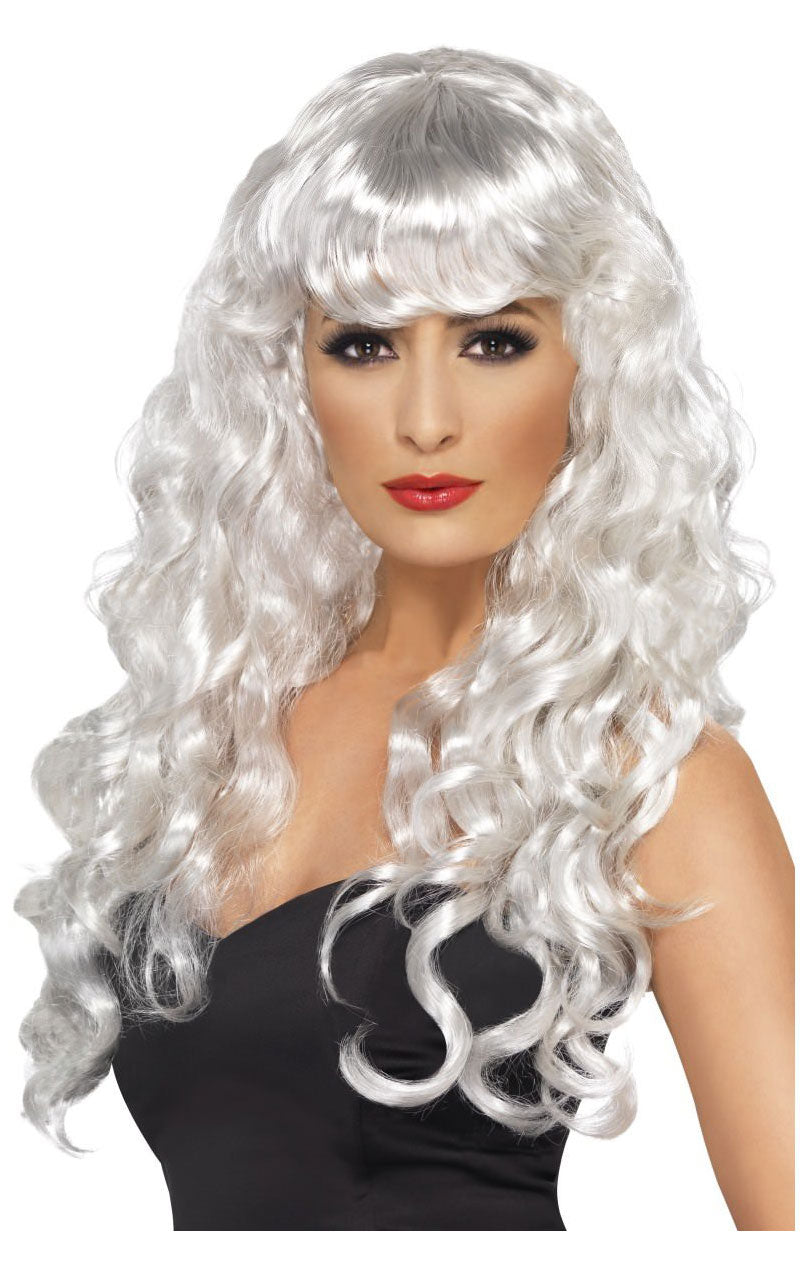 Womens White Long Siren Wig