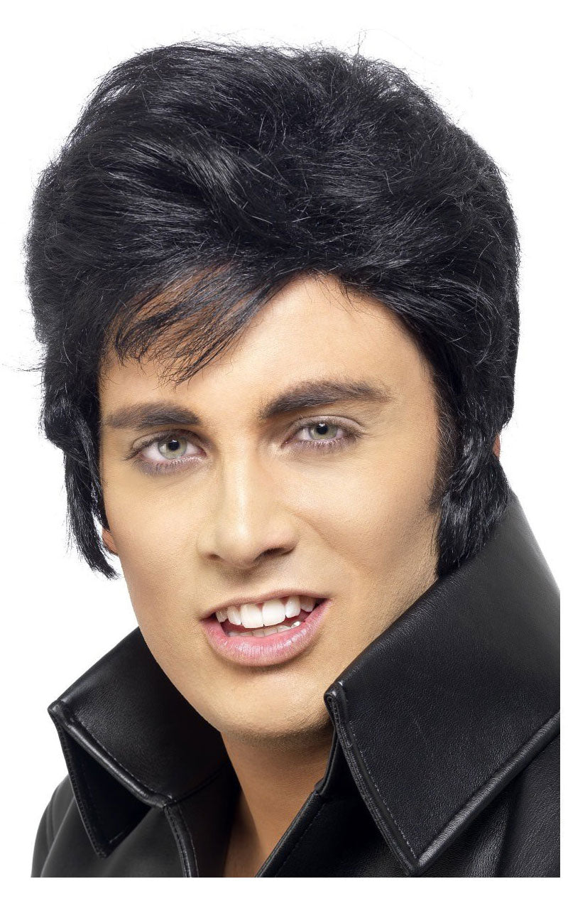 Mens Black Elvis Wig