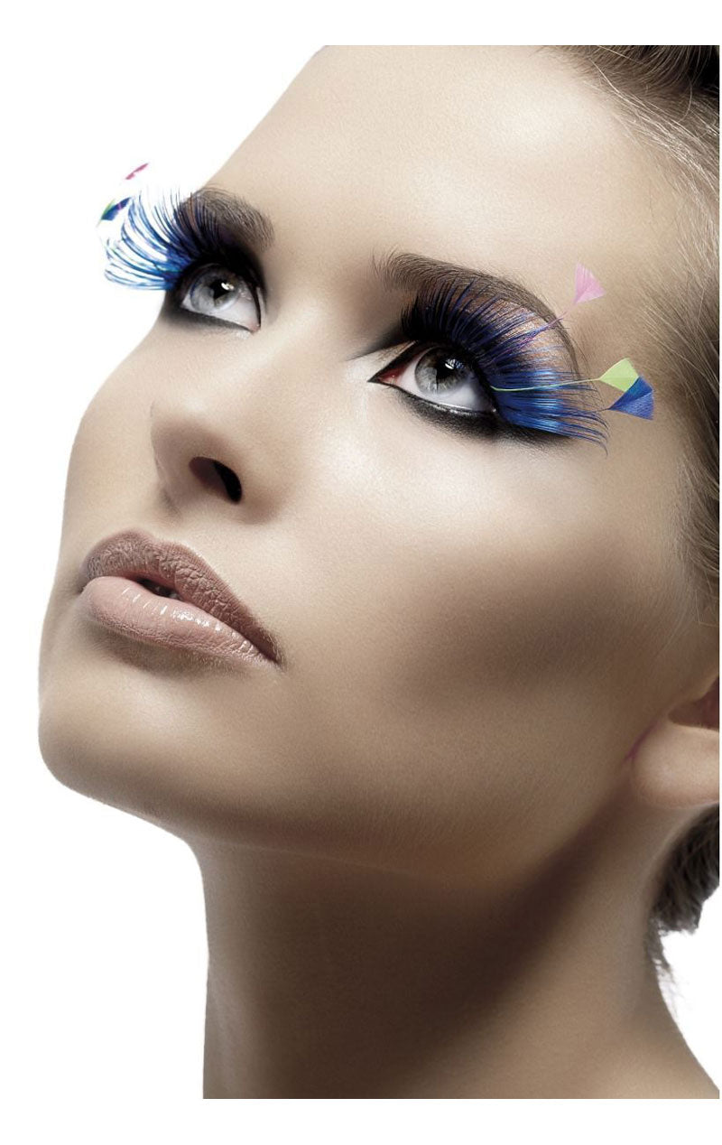 Blue Feather Eyelashes