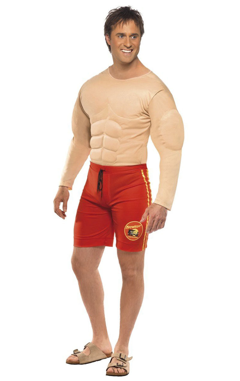 Mens Muscle Chest Baywatch Lifeguard Costume