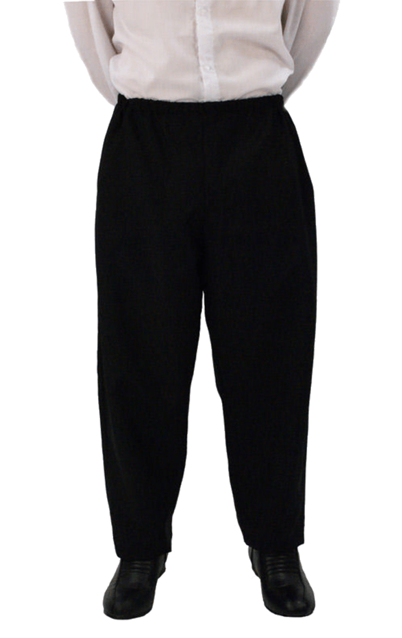 Mens Elasticated Black Trousers