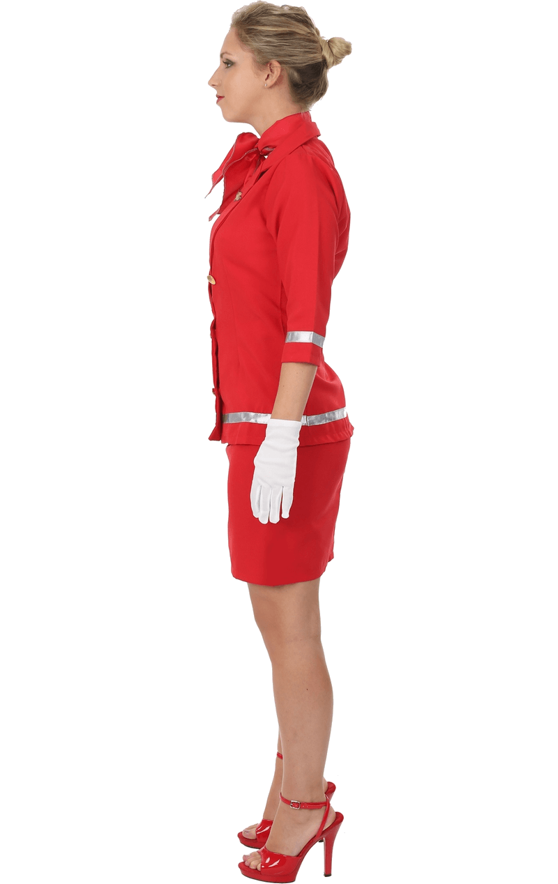Adult Sizzling Red Air Hostess Costume