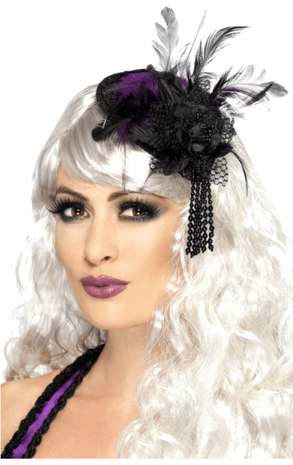 Black and Purple Fascinator Accessory