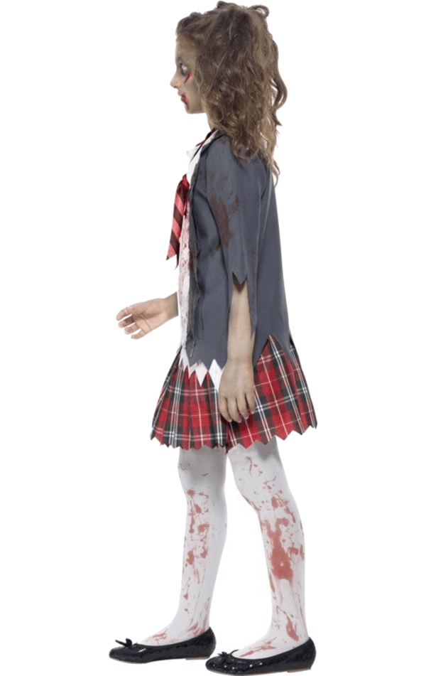 Girls Zombie Schoolgirl Halloween Costume