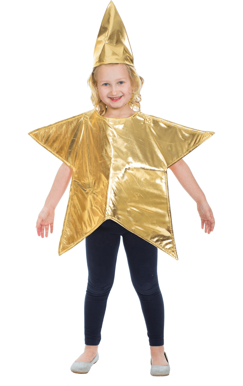 Kids Gold Star Christmas Costume