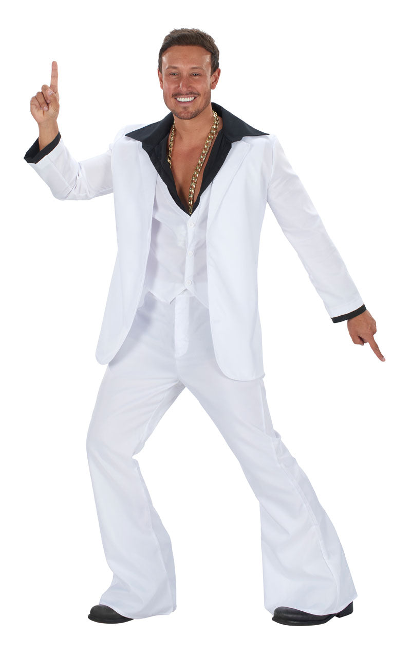 Adult White 1970s Suit Costume