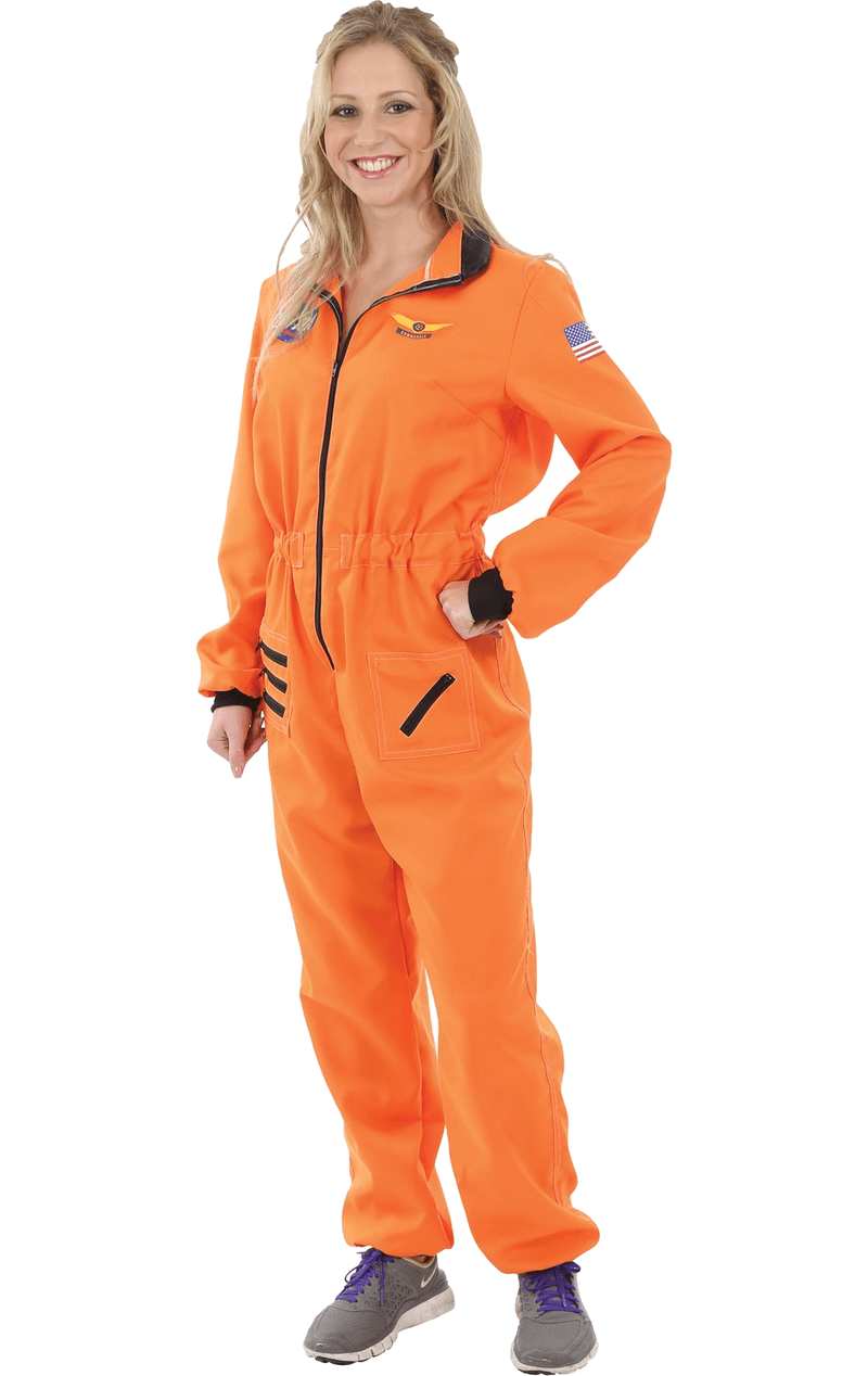 Womens Orange Astronaut Costume