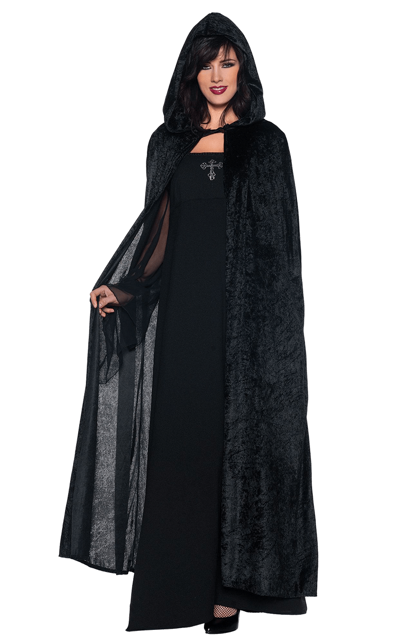 Black Hooded Cloak Accessory