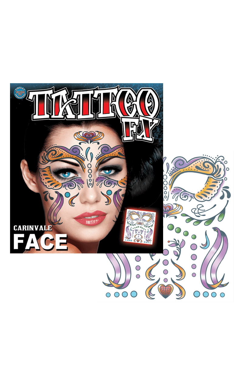 Carnival Face Temporary Tattoo