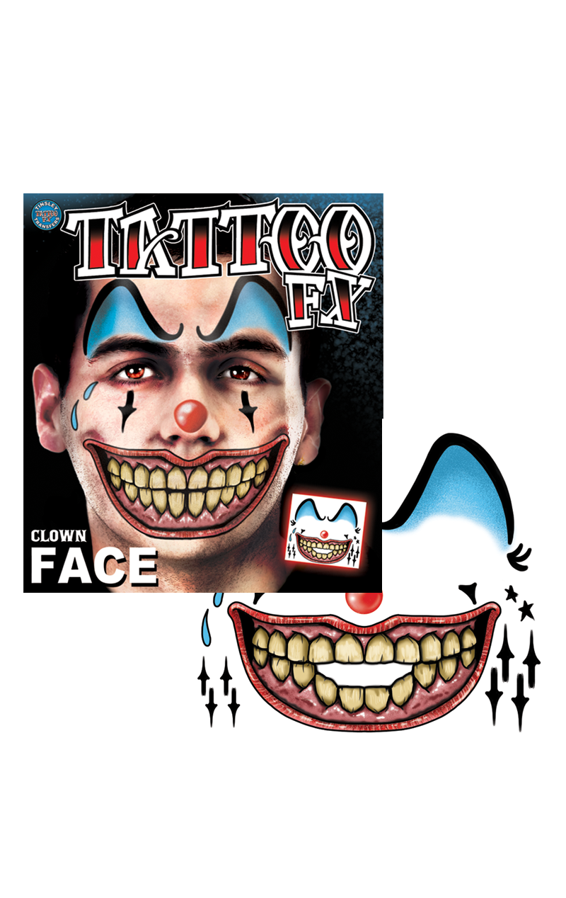 Clown Face Temporary Tattoo