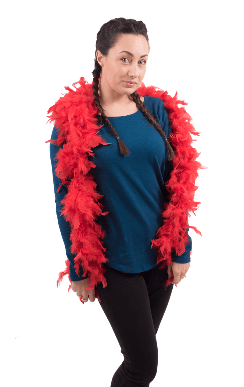 Red Feather Boa Accessory