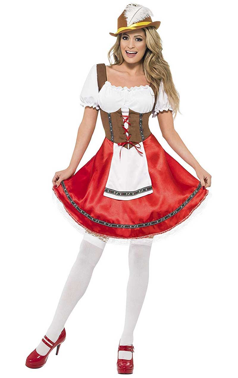 Womens Oktoberfest Red Bavarian Costume