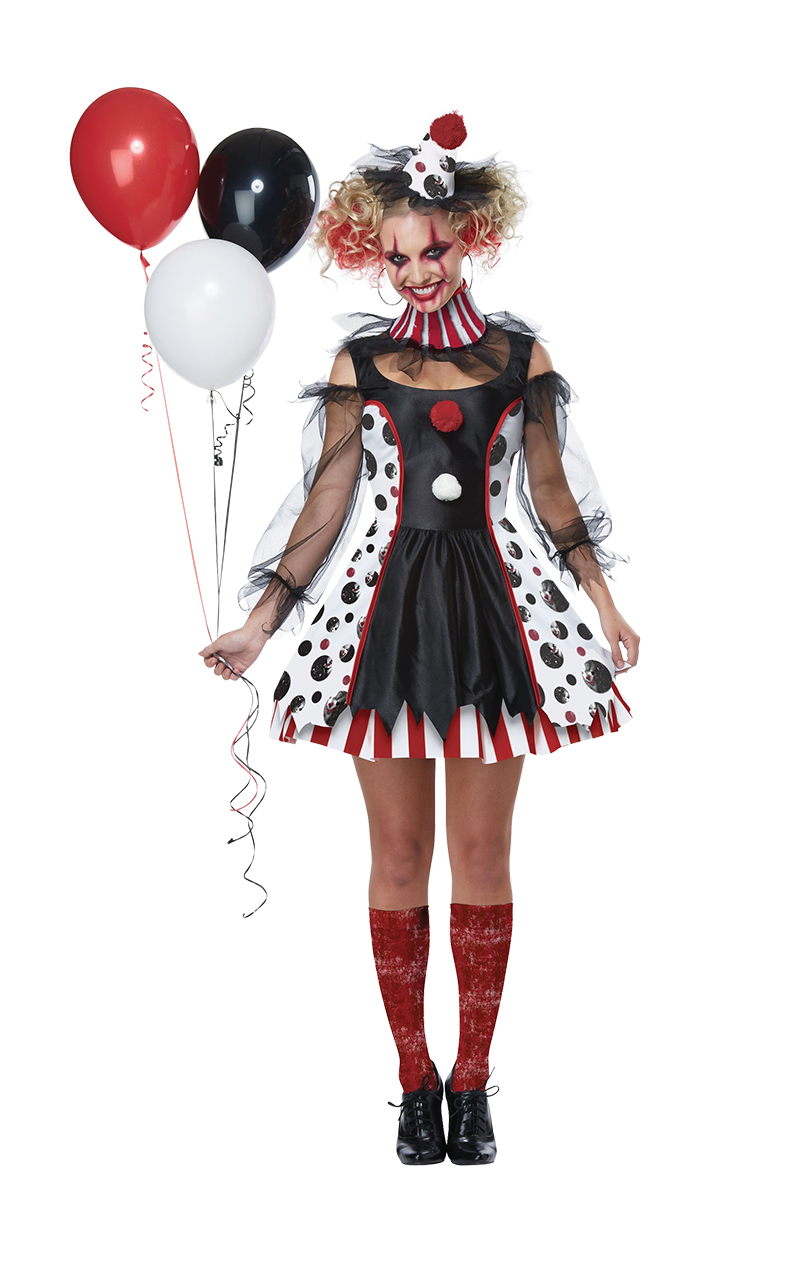 Womens Twisted Clown Halloween Costume