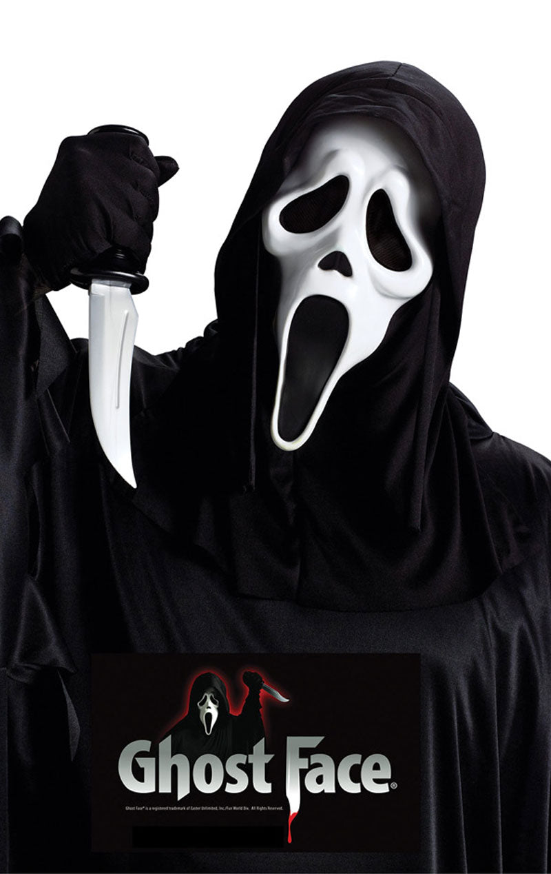 Adult Ghost Face Mask & Knife Set - Joke.co.uk