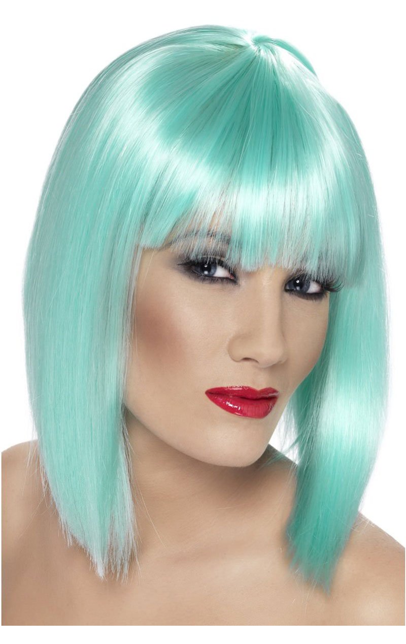 Adult Glam Wig Neon AQUA - Joke.co.uk