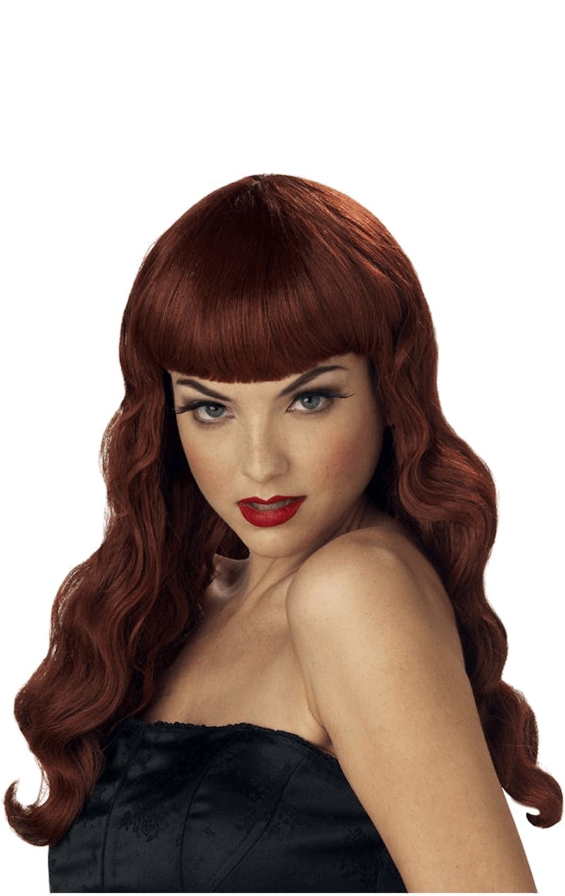 Adult Pin Up Girl Wig RED - Joke.co.uk