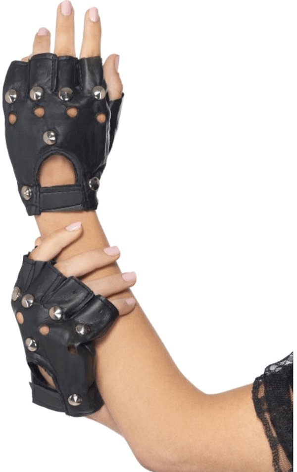 Adult Studded Punk Gloves - Joke.co.uk