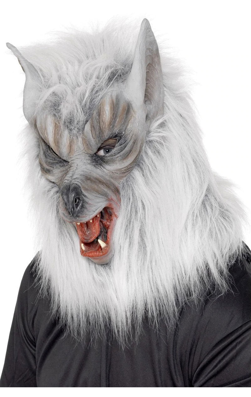 Adult White Werewolf Facepiece - Joke.co.uk