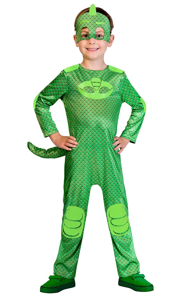 Kids PJ Facepieces Gekko Costume - Joke.co.uk