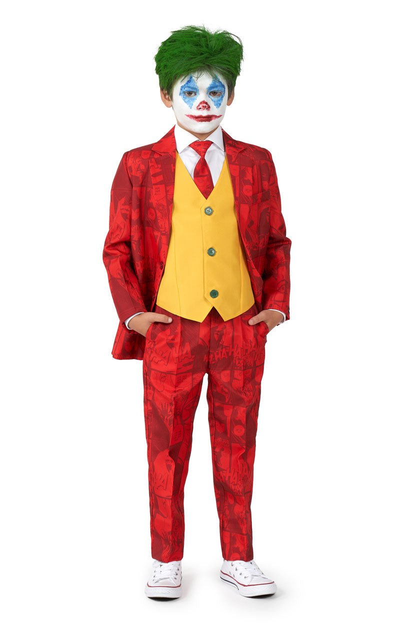 Kids Scarlet Joker Suit - Opposuit - Joke.co.uk