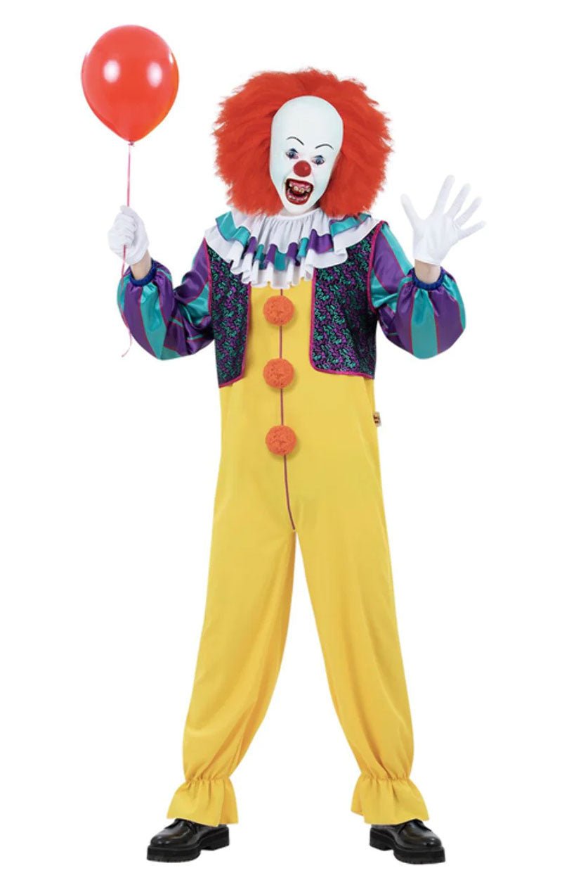 Mens Classic 90s IT Pennywise Halloween Costume - Joke.co.uk