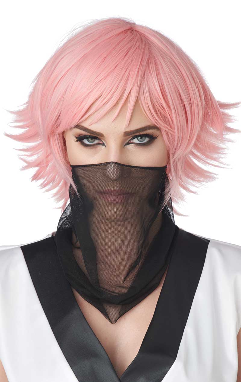 Unisex Pink Feathered Cosplay Wig - Joke.co.uk