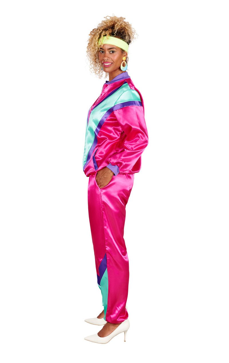 Womens 80s Pink Shellsuit Costume - Joke.co.uk