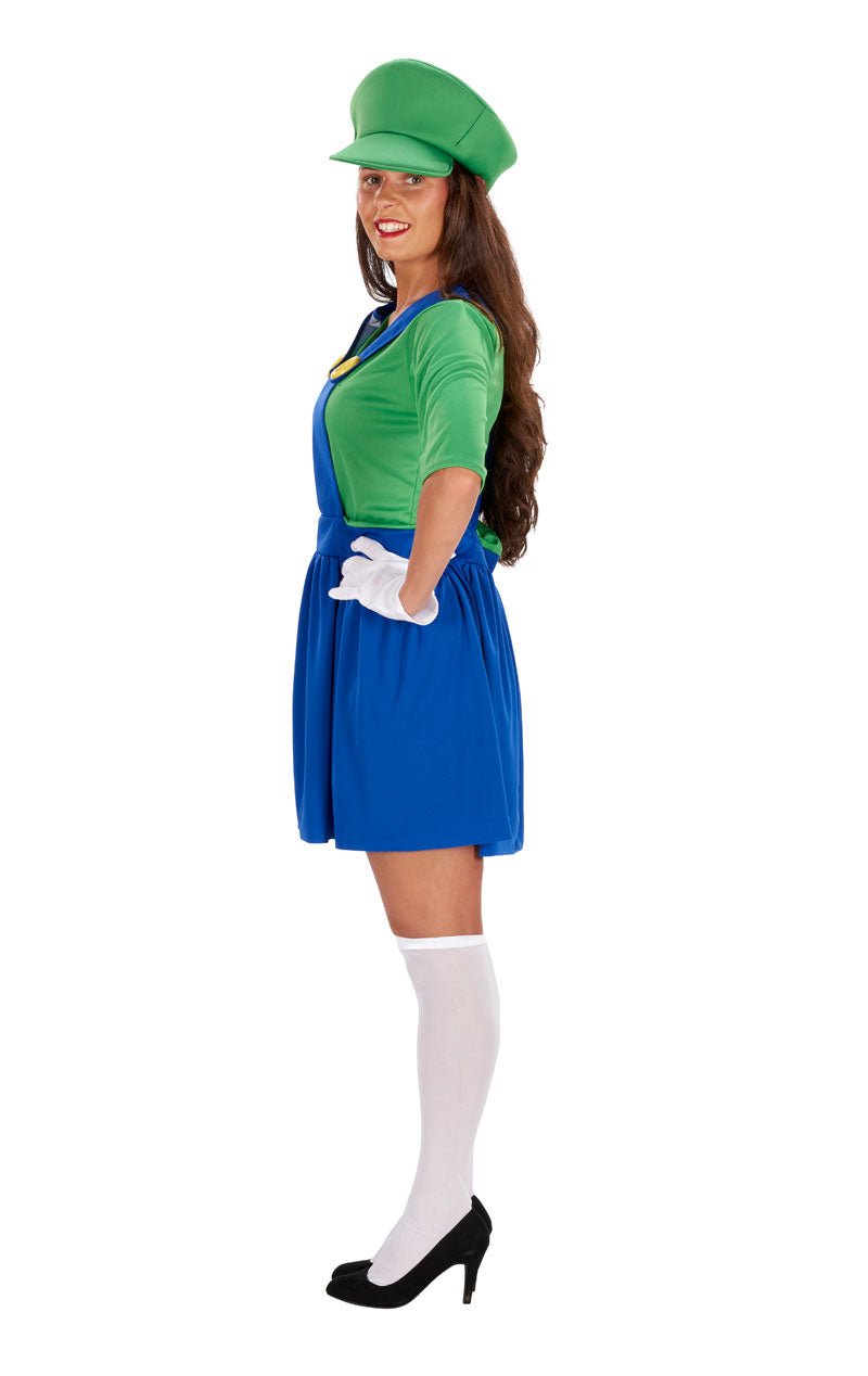 Womens Green Italian Plumber Dress - Joke.co.uk