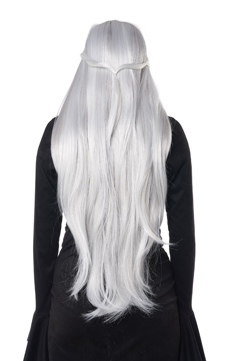 Womens White Extra Long Cosplay Wig - Joke.co.uk