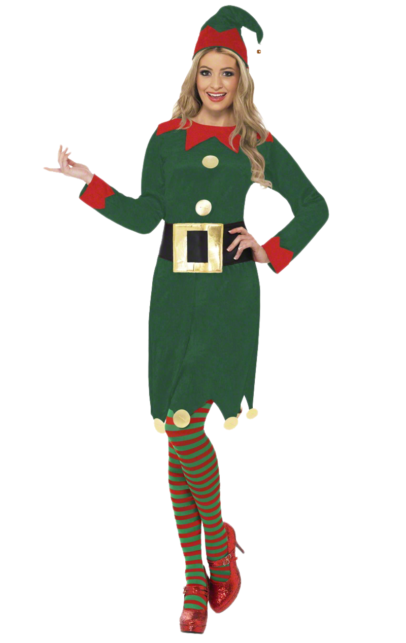 Womens Happy Christmas Elf Costume