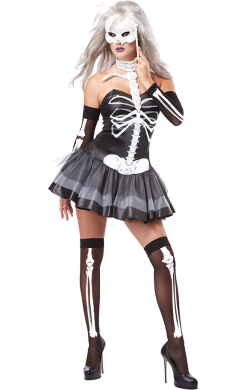 Womens Skeleton Masquerade Costume