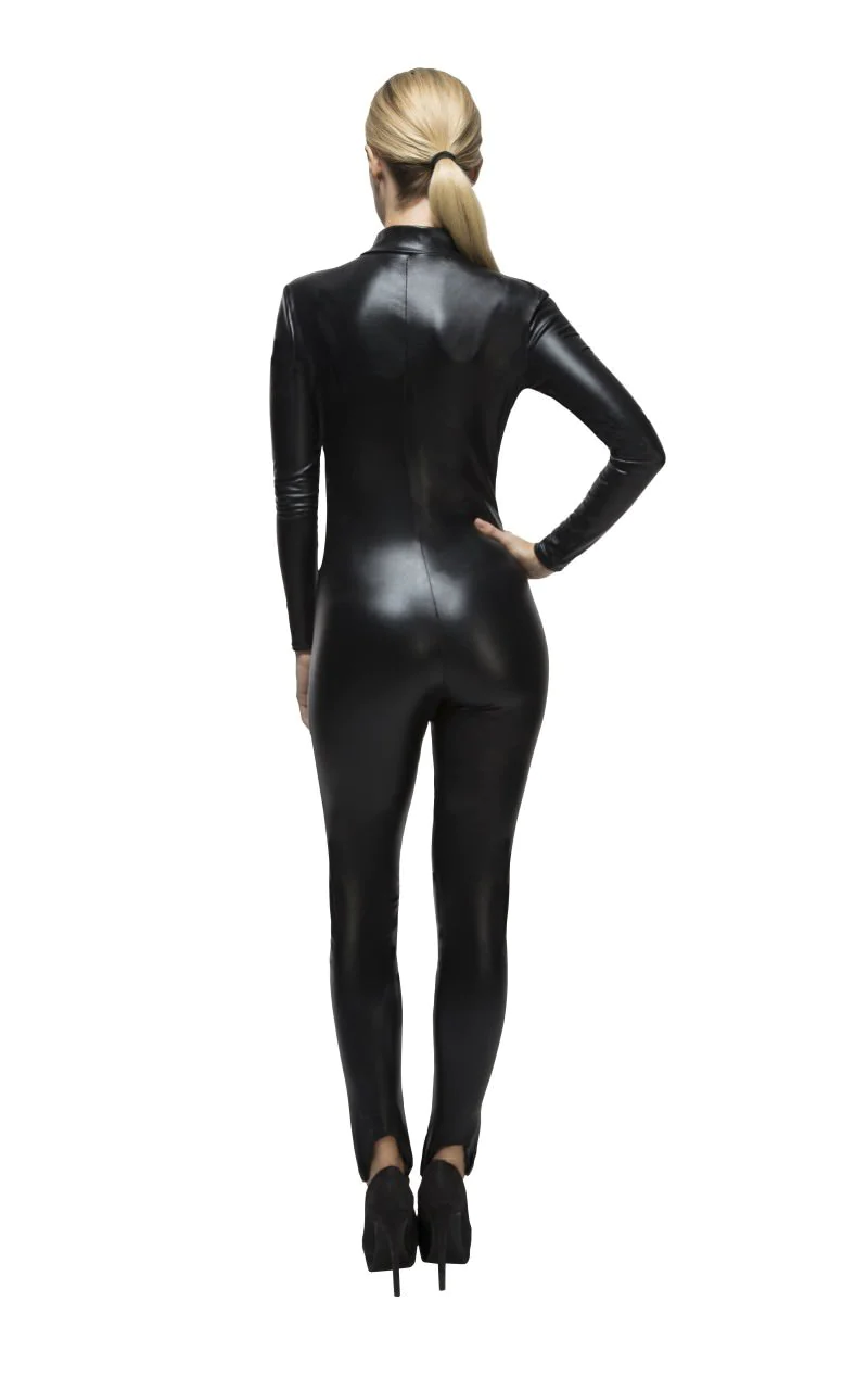 Womens Sexy Black Catsuit