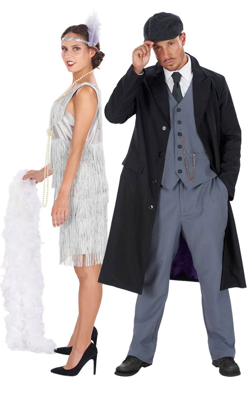 1920s Gangster & Silver Flapper Couples Costume - Joke.co.uk