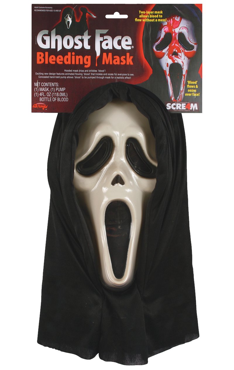 Adult Bleeding Ghostface Mask Accessory - Joke.co.uk