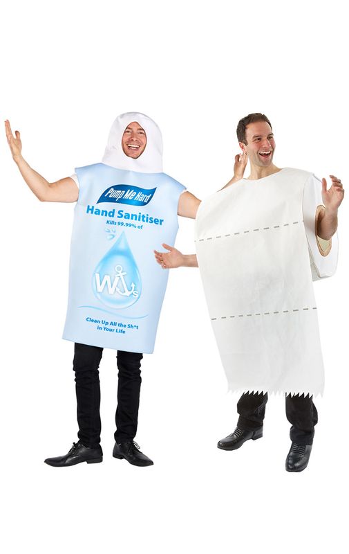 Hand Sanitiser & Toilet Roll Couples Costume - Joke.co.uk