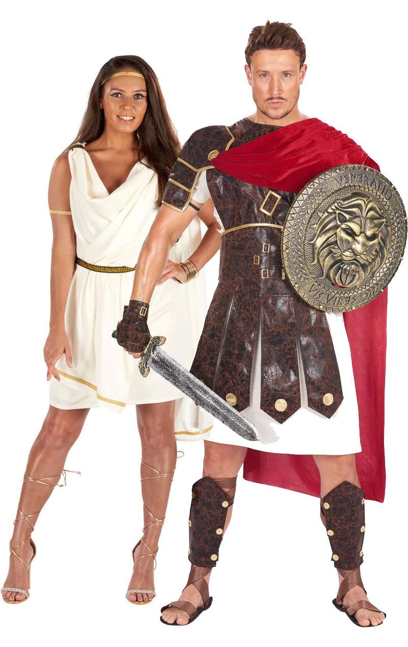 Roman Toga & Gladiator Couples Costume - Joke.co.uk