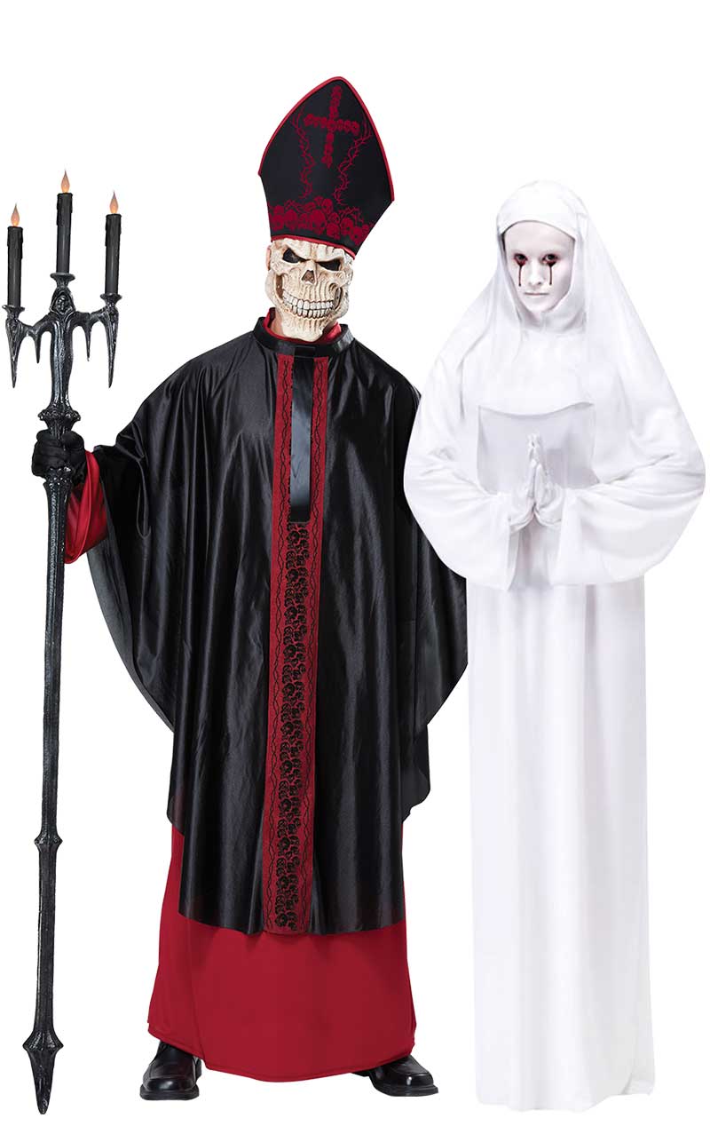 Scary Nun & Black Mass Couples Costume - Joke.co.uk