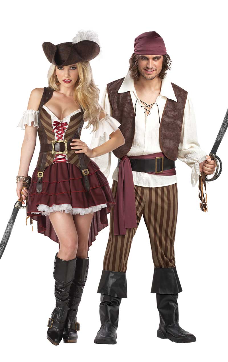 Swashbuckler Pirate & Rogue Pirate Couples Costume - Joke.co.uk