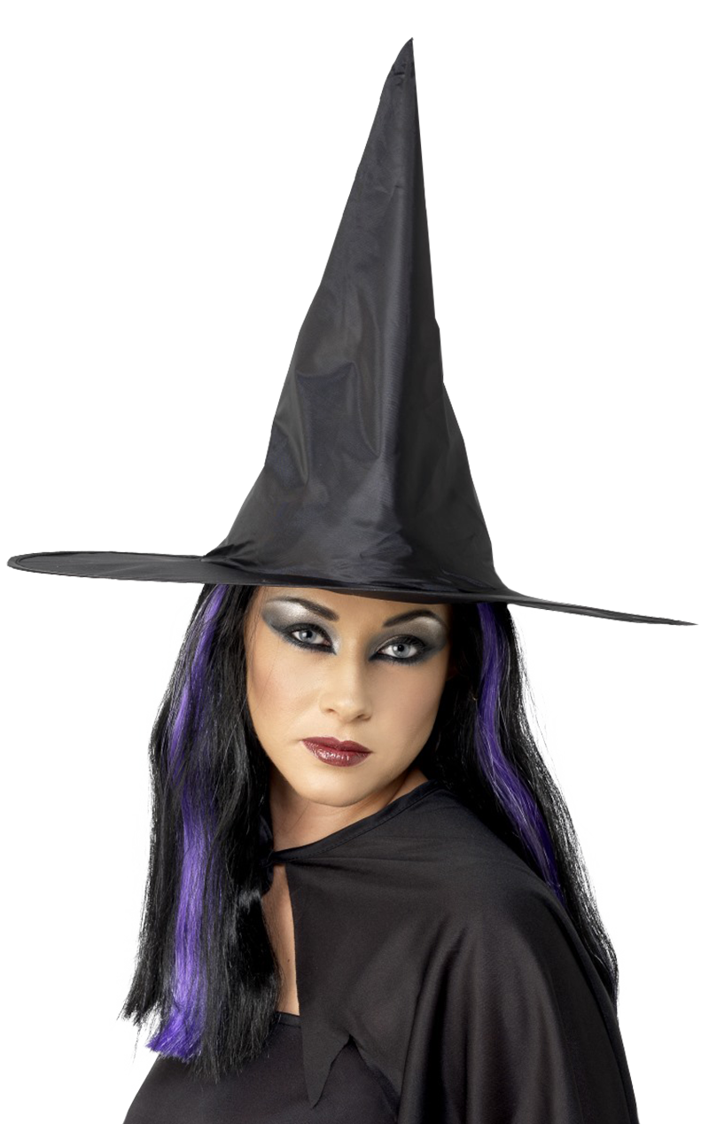 Womens Simple Black Witches Hat Accessory