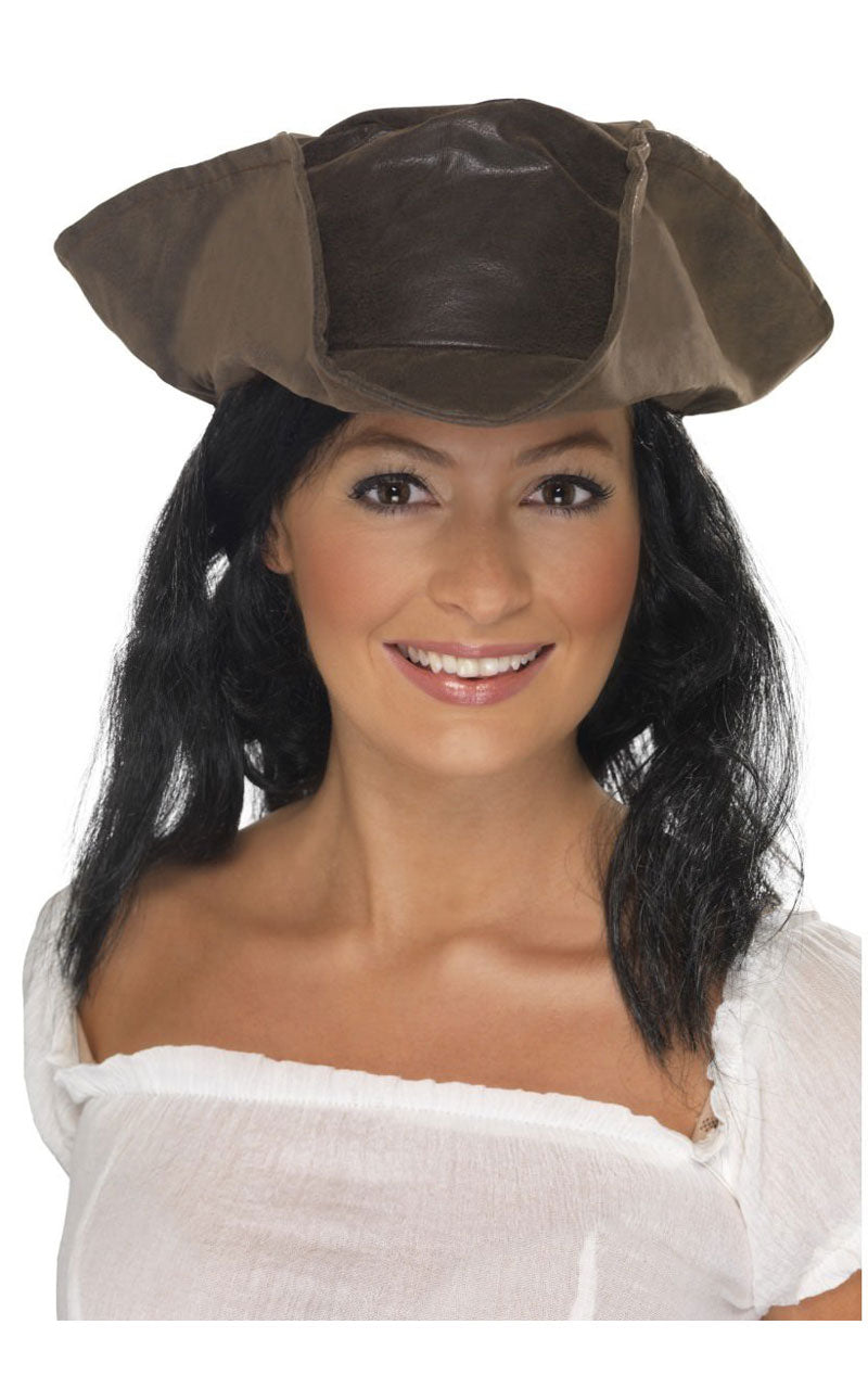 Brown Pirate Hat with Hair Accessory
